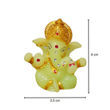 Glow-in-the-Dark Ganesh Murti - 6cm x 3.5cm | Divine Radiance Statue - Divinesansar