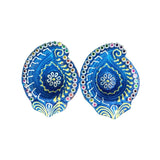 Colourful Clay Diyas for Diwali | Set of 2 - Divinesansar