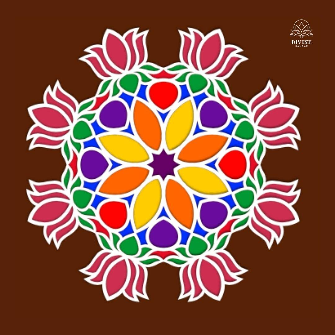 MDF Rangoli Board | Design S | Pack of 1 - Divinesansar