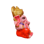 Resin Ganesha Murti Idol Statue Sculpture - 9cm Bodycolour with Multicolour Decoration | Divine Home Decor - Divinesansar