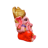 Resin Ganesha Murti Idol Statue Sculpture - 9cm Bodycolour with Multicolour Decoration | Divine Home Decor - Divinesansar