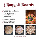 MDF Rangoli Board | Design G | Pack of 1 - Divinesansar