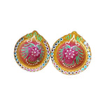 Colourful Clay Diyas for Diwali | Set of 2 - Divinesansar