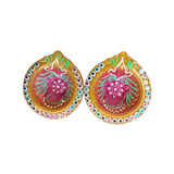 Colourful Clay Diyas for Diwali | Set of 2 - Divinesansar