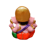 Resin Ganesha Murti Idol Statue Sculpture - 9cm Bodycolour with Multicolour Decoration | Divine Home Decor - Divinesansar
