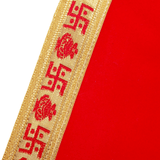 Red Velvet Pooja Aasan Cloth (Set of 2) - Divinesansar