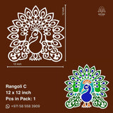 MDF Rangoli Board | Design C | Pack of 1 - Divinesansar
