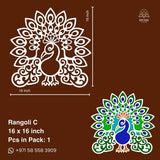 MDF Rangoli Board | Design C | Pack of 1 - Divinesansar