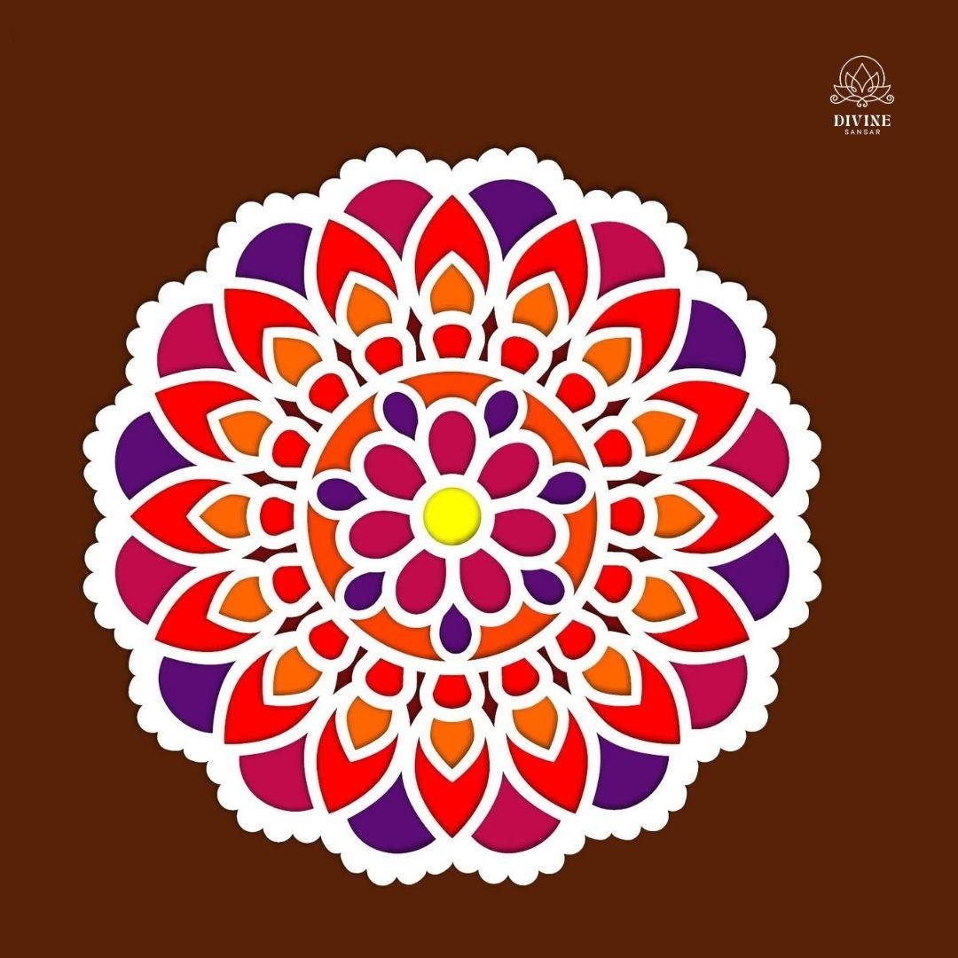 MDF Rangoli Board | Design D | Pack of 1 - Divinesansar