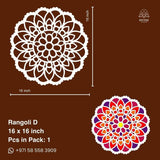MDF Rangoli Board | Design D | Pack of 1 - Divinesansar