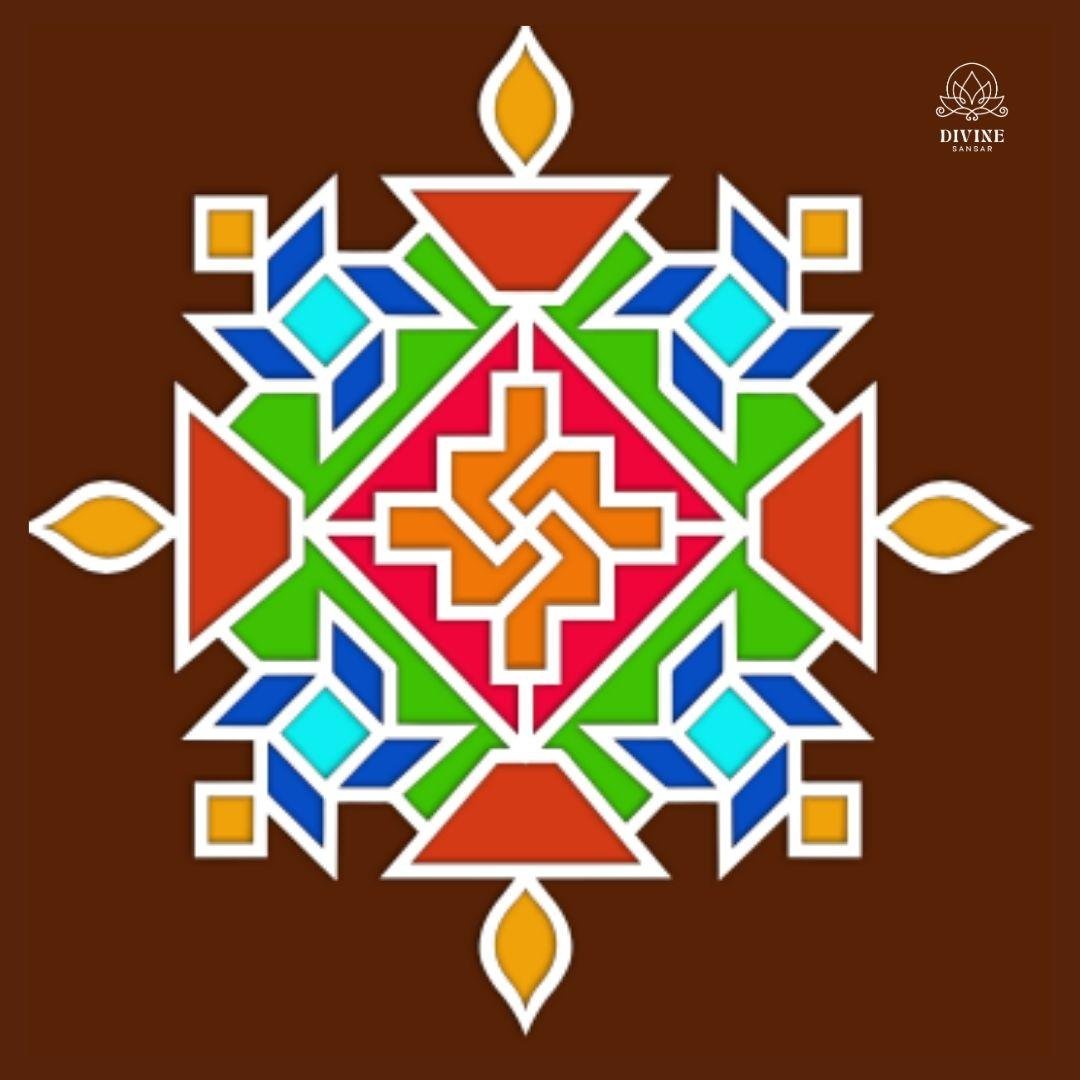 MDF Rangoli Board | Design P | Pack of 1 - Divinesansar