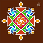 MDF Rangoli Board | Design P | Pack of 1 - Divinesansar