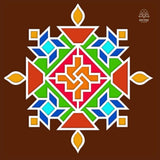 MDF Rangoli Board | Design P | Pack of 1 - Divinesansar