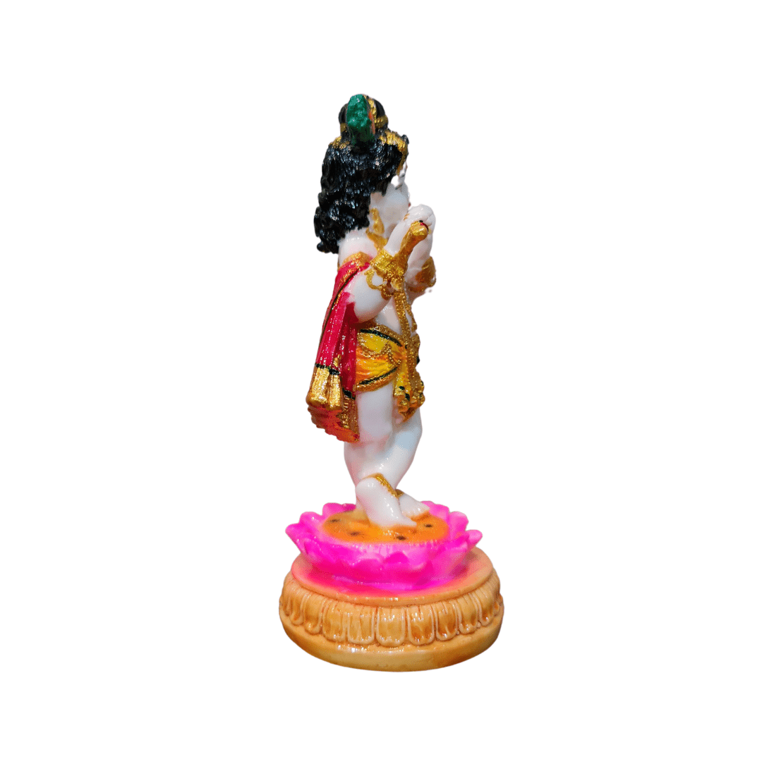 Resin Krishna Kishan Murti Idol Statue Sculpture - 15cm Multicolour | Spiritual Decor - Divinesansar