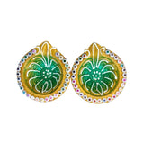 Colourful Clay Diyas for Diwali | Set of 2 - Divinesansar