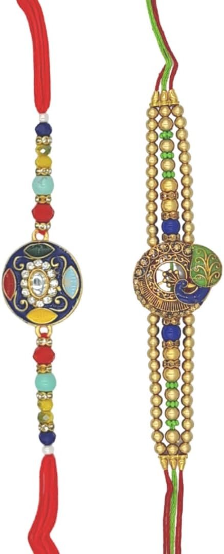 Handmade Designer Rakhi Combo 1 (Set of 2) - Divinesansar