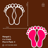 MDF Rangoli Board | Design L | 4″ x 4″ | Set of 4 - Divinesansar
