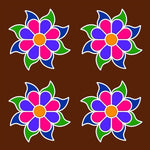 MDF Rangoli Board | Design M | 4″ x 4″ | Set of 4 - Divinesansar