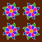 MDF Rangoli Board | Design M | 4″ x 4″ | Set of 4 - Divinesansar