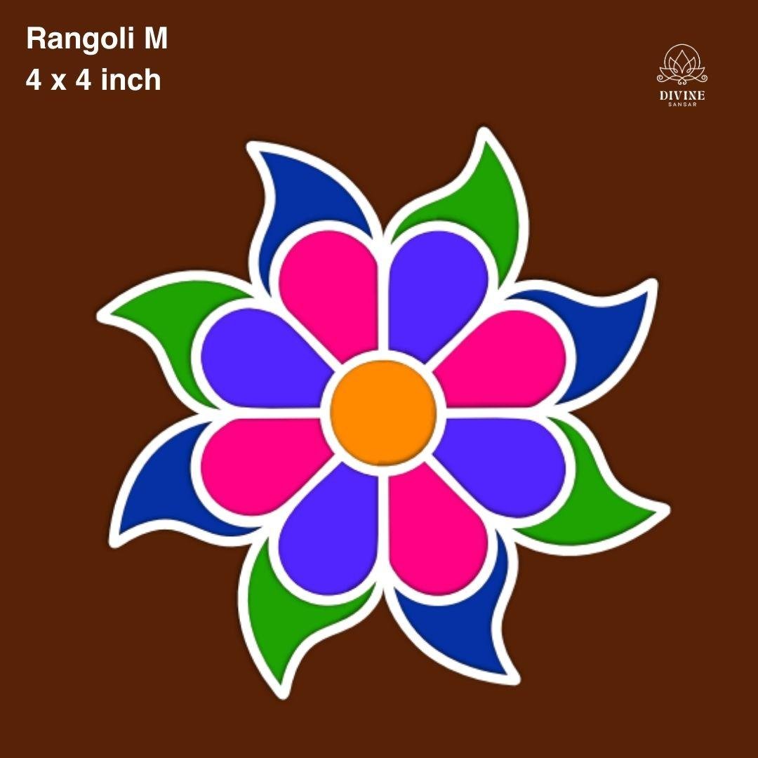 MDF Rangoli Board | Design M | 4″ x 4″ | Set of 4 - Divinesansar
