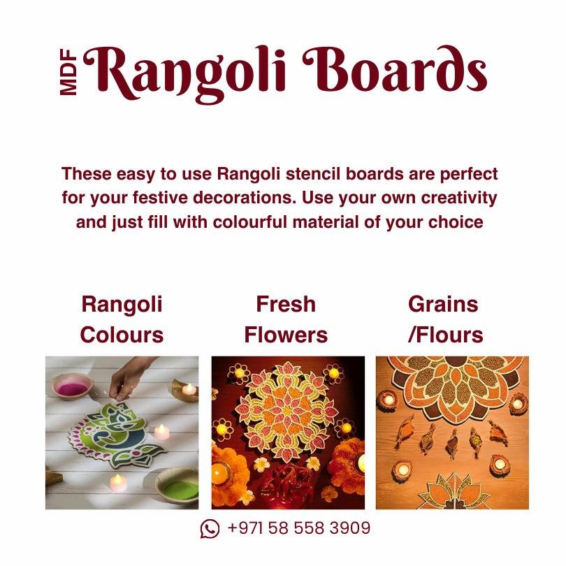 MDF Rangoli Board | Design C | Pack of 1 - Divinesansar