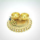 Haldi Kumkum Holder Peacock theme - Divinesansar