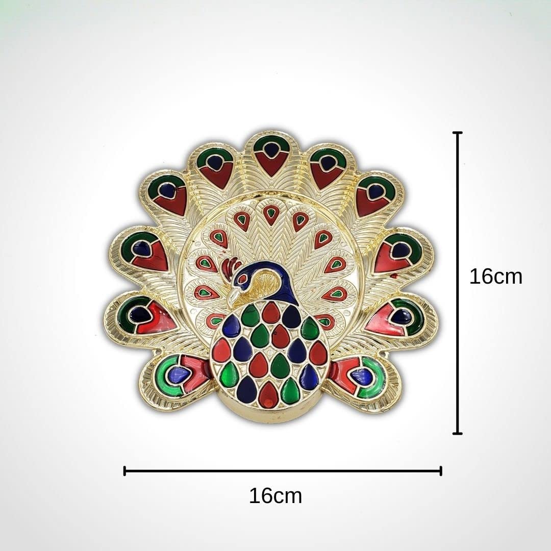 Haldi Kumkum Holder Peacock Shape - Divinesansar