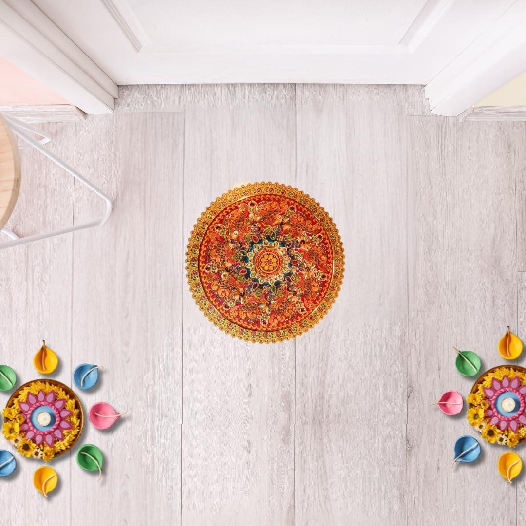 Rangoli Golden Sticker | Desgin S6 | 10 inch - Divinesansar