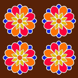 MDF Rangoli Board | Design N | 4″ x 4″ | Set of 4 - Divinesansar
