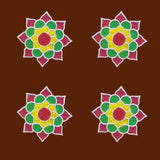 MDF Rangoli Board | Design O | 4" x 4" | Set of 4 - Divinesansar
