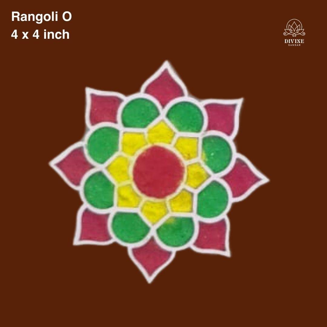 MDF Rangoli Board | Design O | 4" x 4" | Set of 4 - Divinesansar