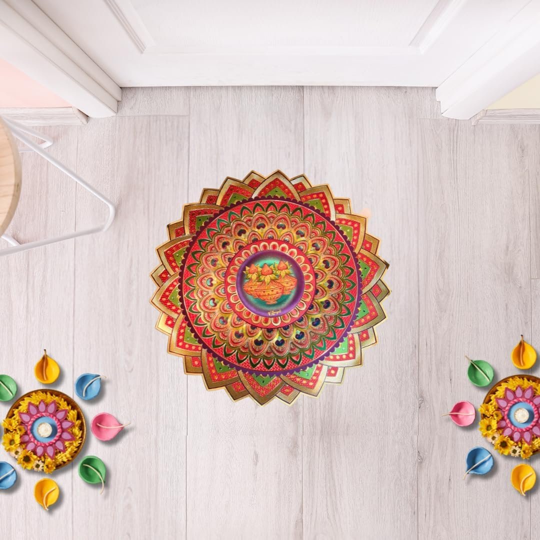 Rangoli Golden Sticker | Desgin S2|19.5 inch - Divinesansar