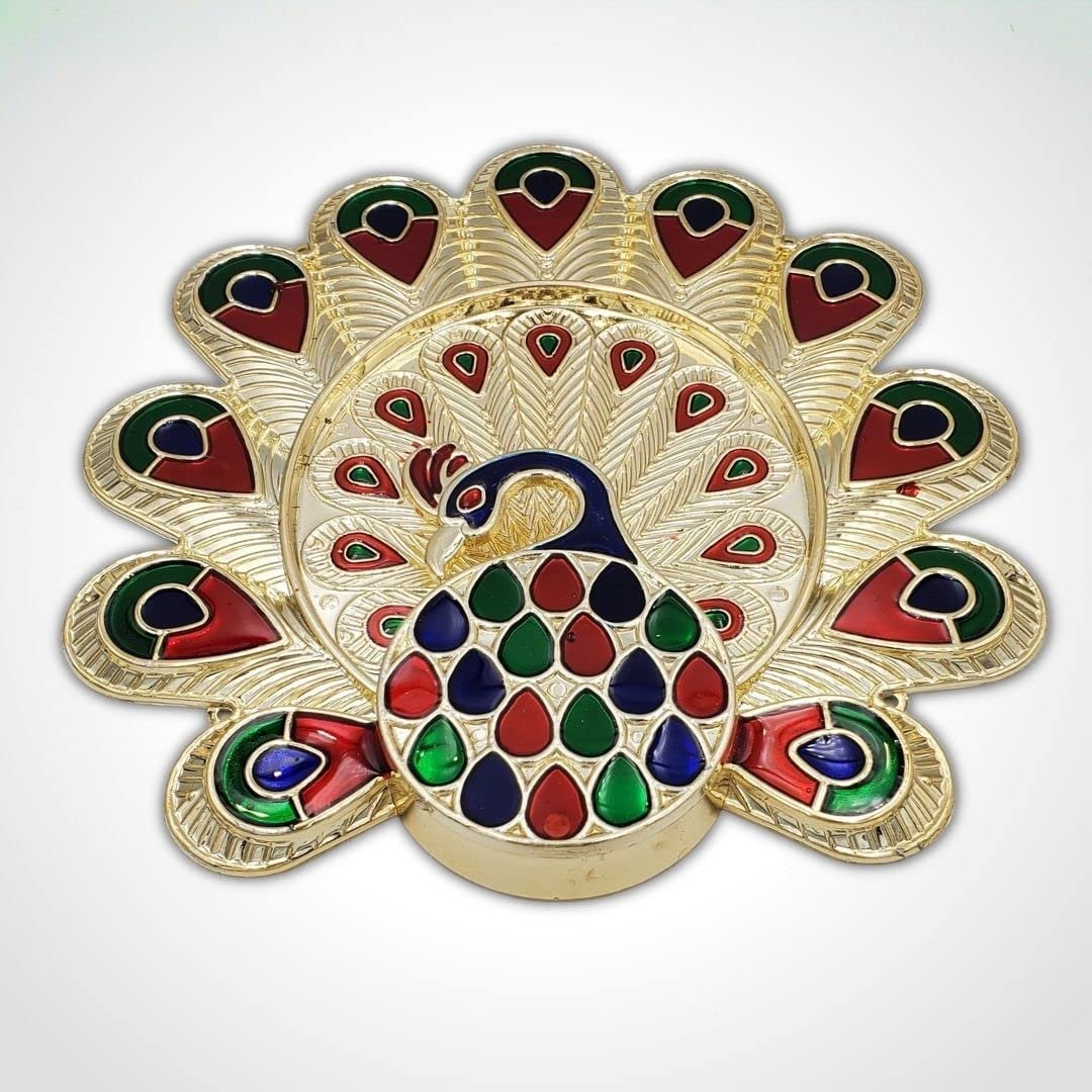Haldi Kumkum Holder Peacock Shape - Divinesansar