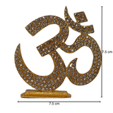 Golden Om Symbol Idol with Sparkling Stones