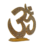 Golden Om Symbol Idol with Sparkling Stones