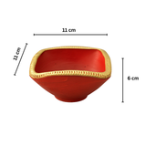 Handcrafted Red & Gold Chaumuki Diya