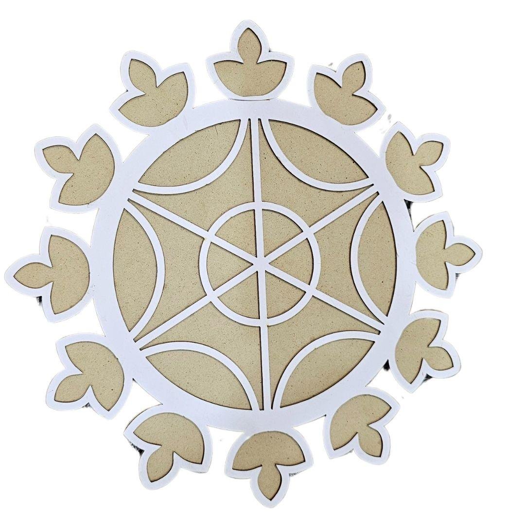 MDF Rangoli Board | Design F | Pack of 1 - Divinesansar