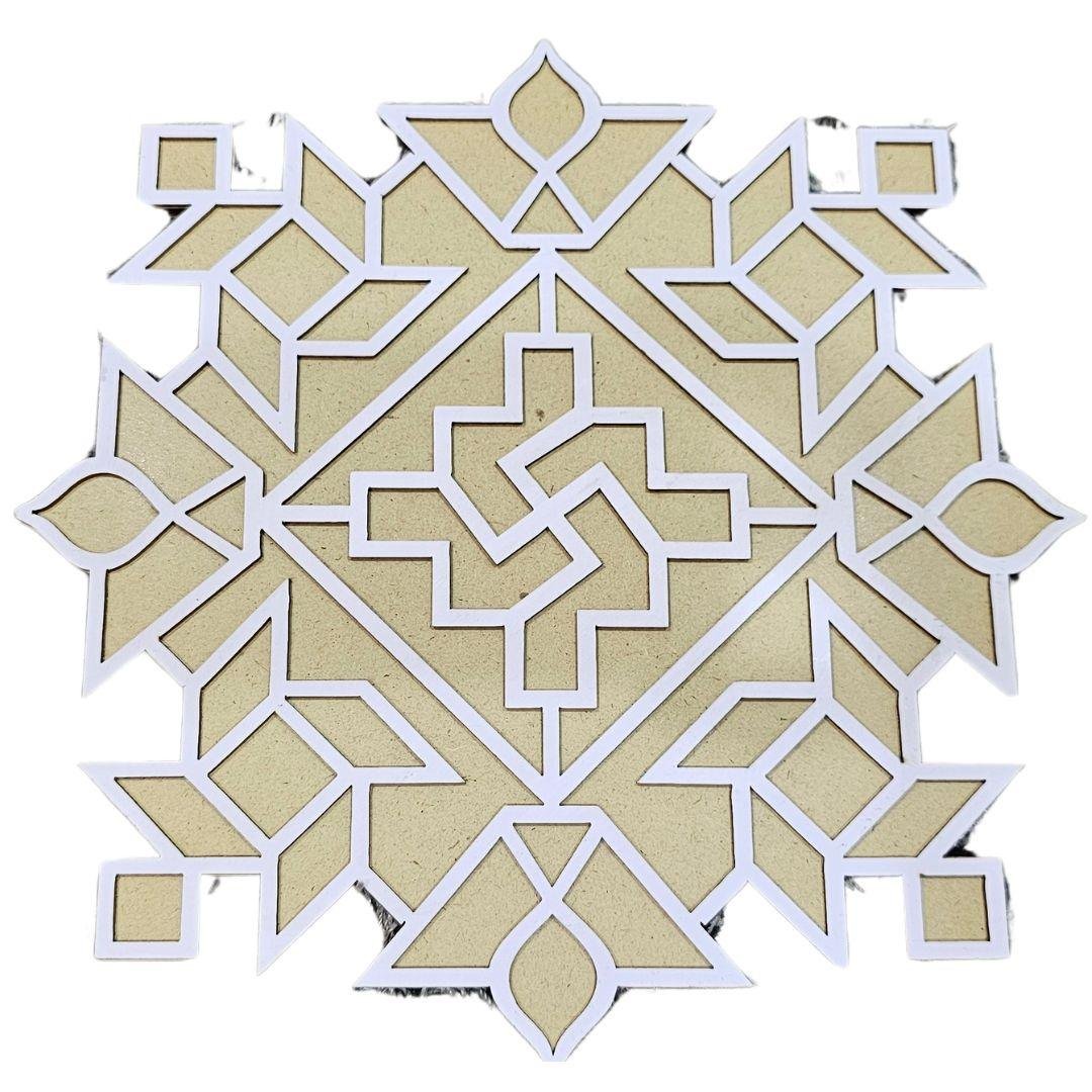 MDF Rangoli Board | Design P | Pack of 1 - Divinesansar