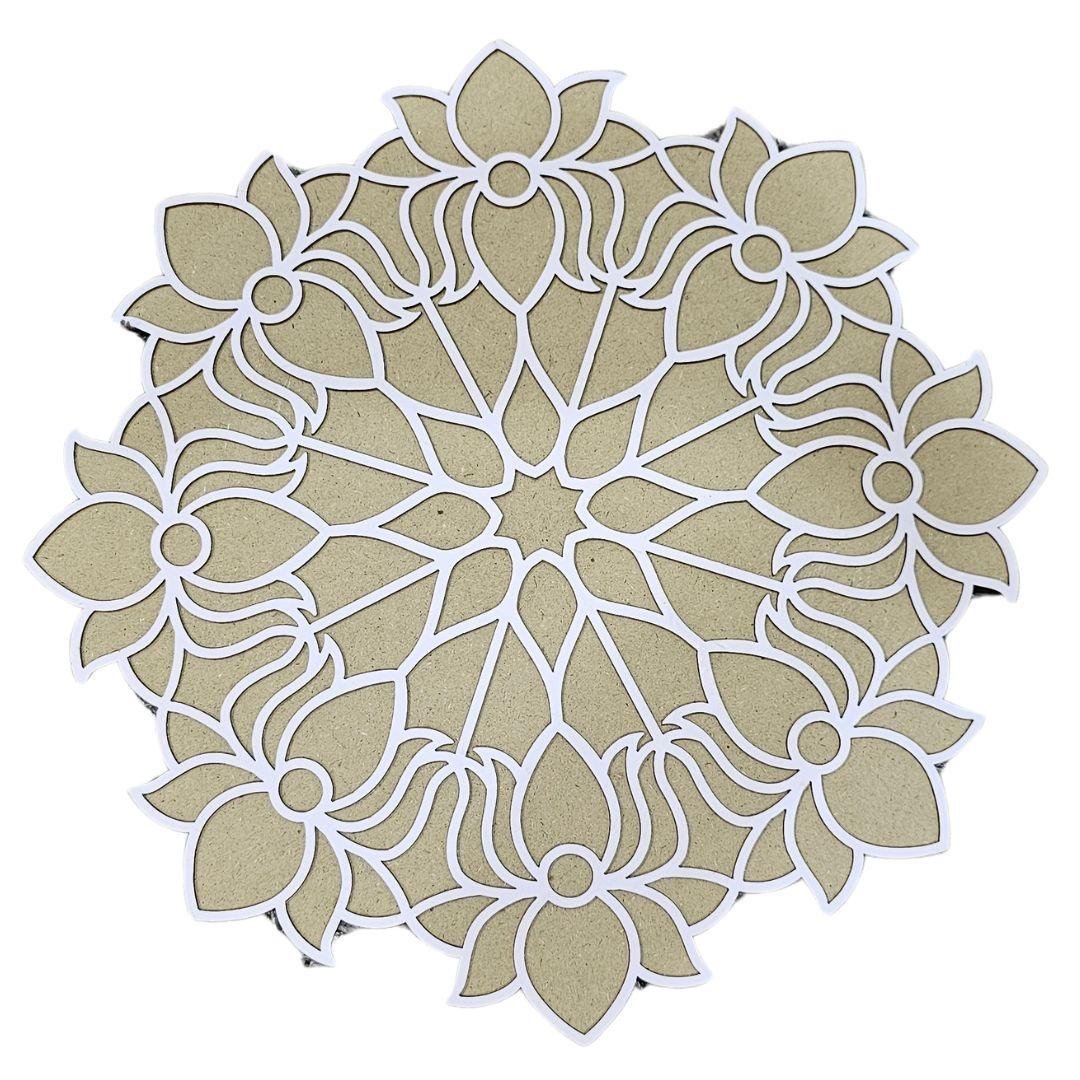 MDF Rangoli Board | Design S | Pack of 1 - Divinesansar