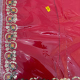 Red Decorative Aasan | Thali Cover 45x45cm