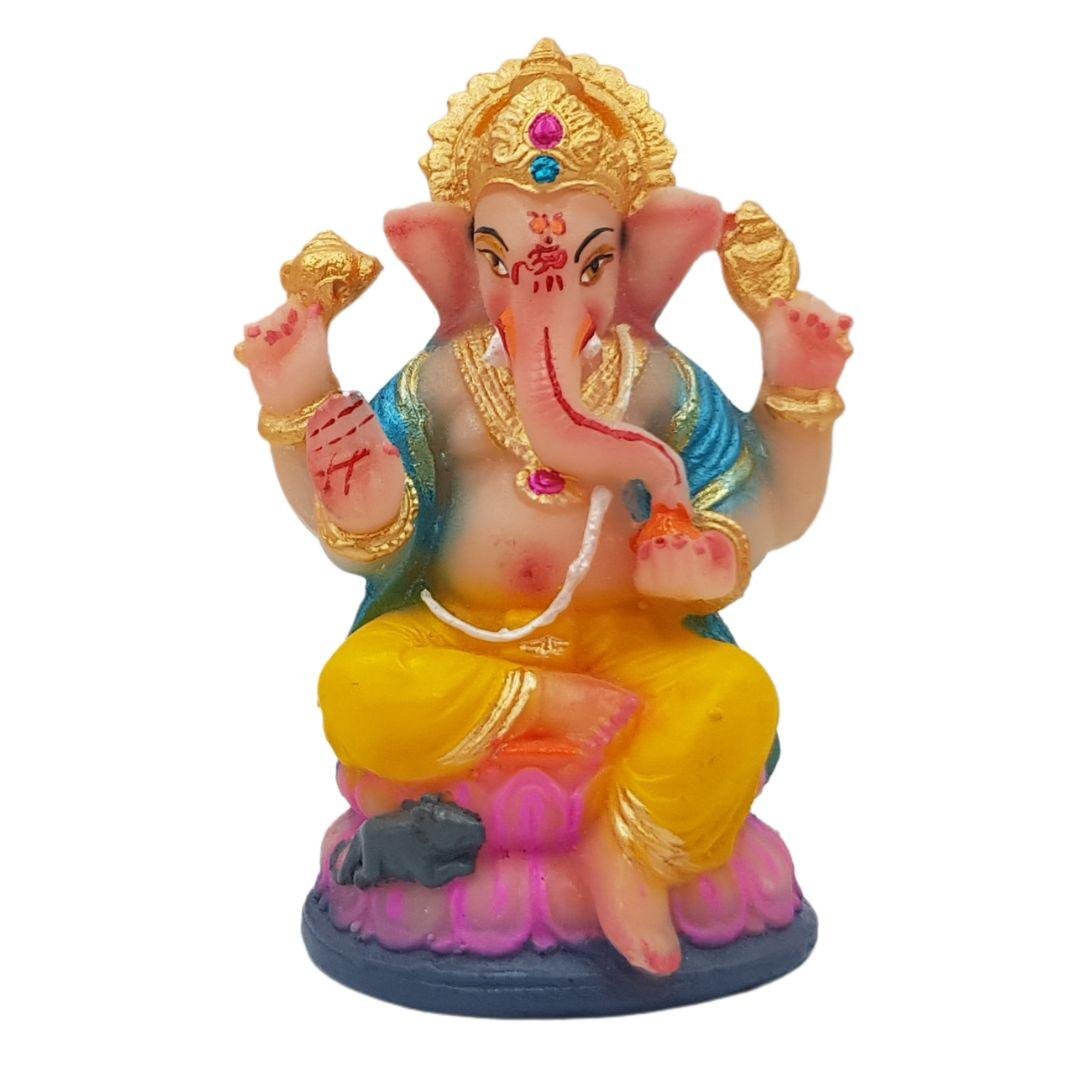 Divine Ganesha Statue | Multicolour | 4 Inches - Divinesansar