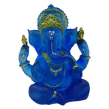 Divine Ganesha Statue | Transparent Blue | 4 Inches - Divinesansar
