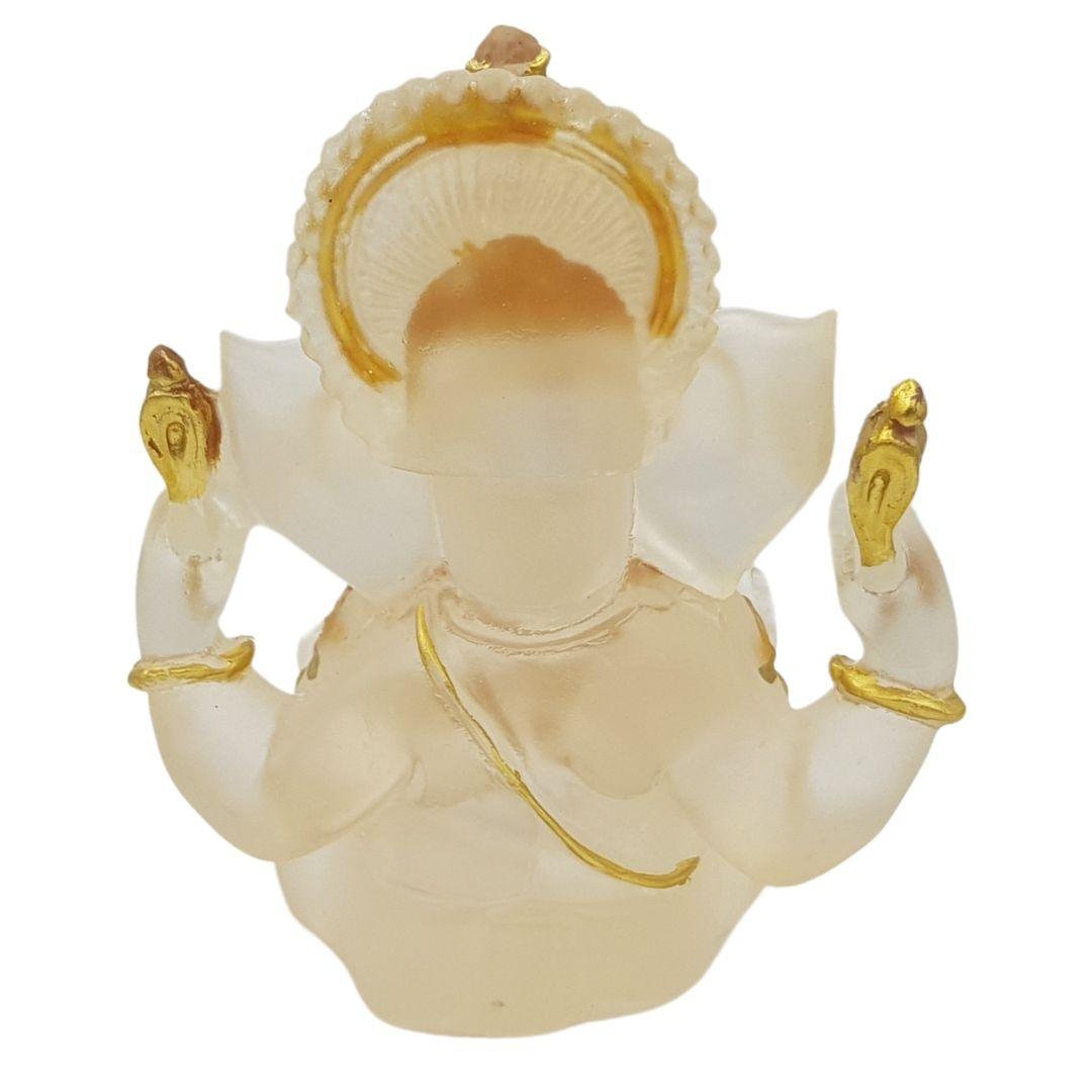 Divine Ganesha Statue | Transparent White | 4 Inches - Divinesansar