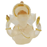 Divine Ganesha Statue | Transparent White | 4 Inches - Divinesansar
