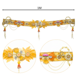 Royal Bandhanwar – Handmade Golden Lotus Design with Delicate Motiwork (1 Meter)