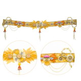 Royal Bandhanwar – Handmade Golden Lotus Design with Delicate Motiwork (1 Meter)