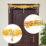 Royal Bandhanwar – Handmade Golden Lotus Design with Delicate Motiwork (1 Meter)