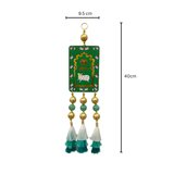 Kamdhenu Shubh Labh Green Wall Hangings: MDF Festive Decor (40cm x 9.5cm)
