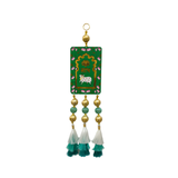 Kamdhenu Shubh Labh Green Wall Hangings: MDF Festive Decor (40cm x 9.5cm)