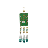 Kamdhenu Shubh Labh Green Wall Hangings: MDF Festive Decor (40cm x 9.5cm)
